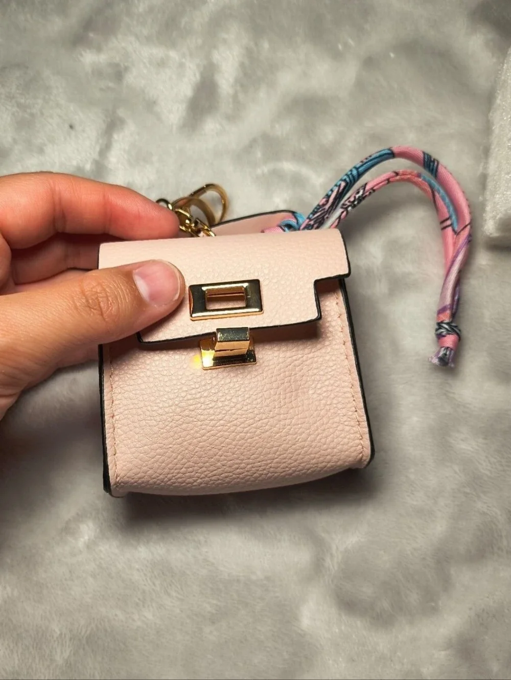 Pink and Gold Fashion Mini Coin Purse Keychain LIKE NEW